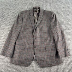 Haines & Bonner of London Sport Coat 50-52 R Gray Red Wool Windowpane Luxury